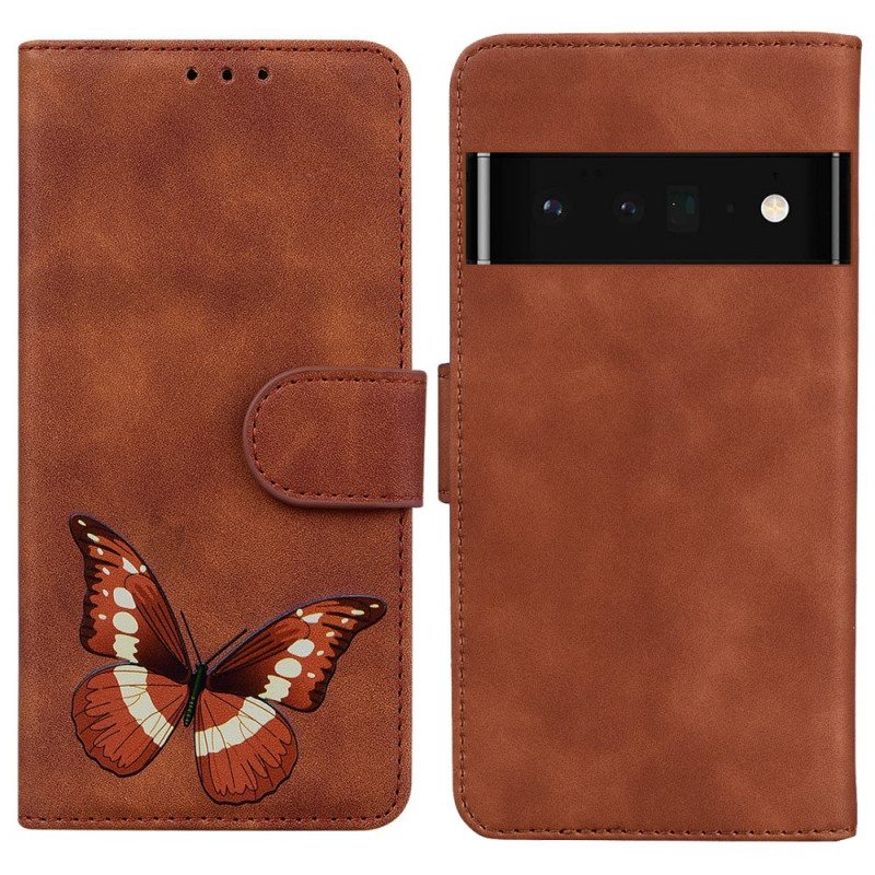 Nahkakotelo Google Pixel 6 Skin Touch Butterfly