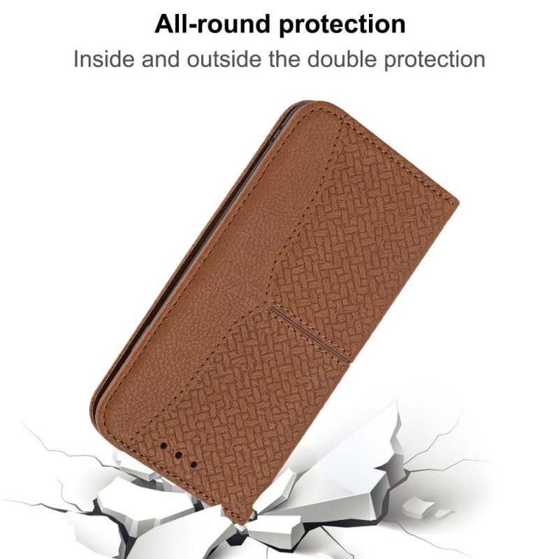 Nahkakotelo Google Pixel 6 Suojaketju Kuori Strappy Woven Leather Style
