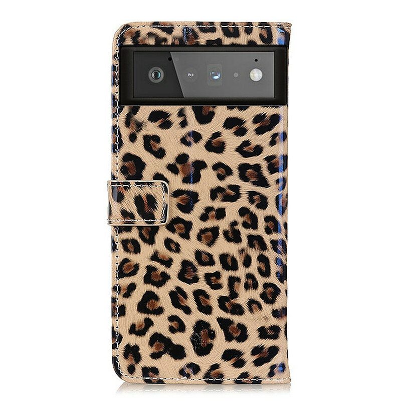 Nahkakotelo Google Pixel 6 Tavallinen Leopardi