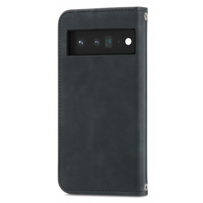 Puhelinkuoret Google Pixel 6 Kotelot Flip Vintage Skin Touch Design