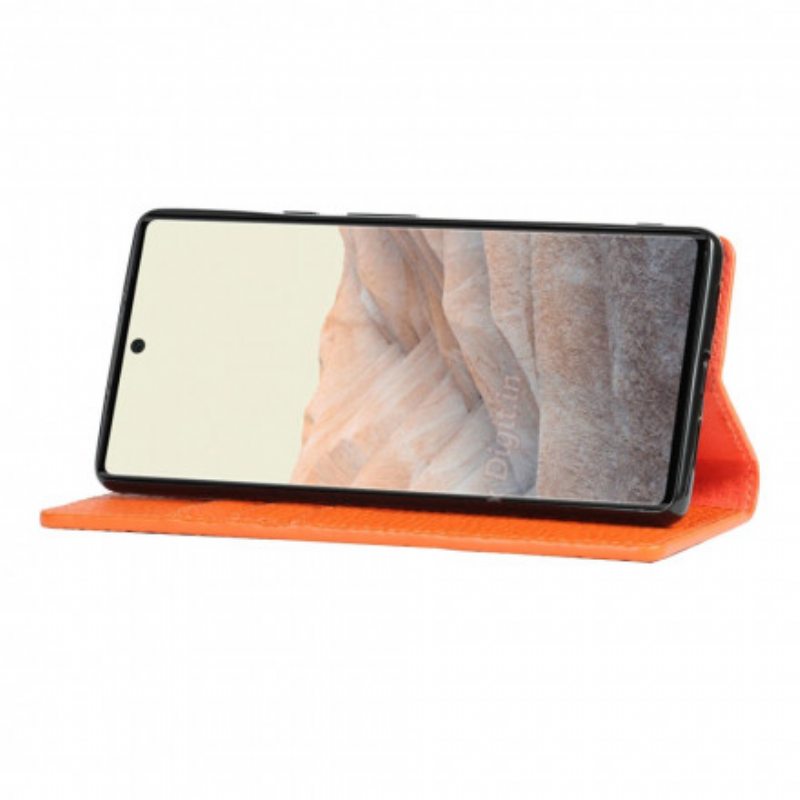 Puhelinkuoret Google Pixel 6 Suojaketju Kuori Kotelot Flip Aito Litchi-nahkahihna