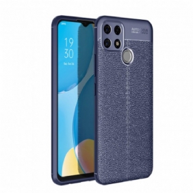 Case Oppo A15 Nahkaefekti Litsi Double Line