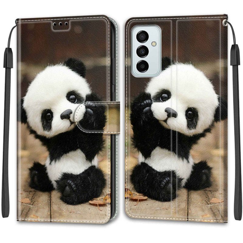 Kotelot Samsung Galaxy M23 5G Suojaketju Kuori Pikku Panda Hihnalla