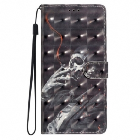 Nahkakotelo Xiaomi Redmi Note 14 Pro Plus 5g 3d-savuava Luuranko