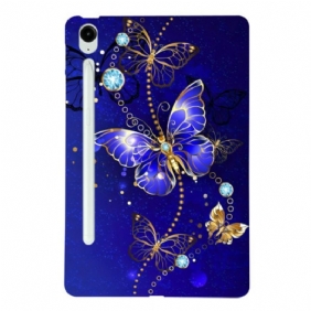 Kuori Samsung Galaxy Tab S10 Fe Plus Sinisiä Ja Kultaisia Perhosia