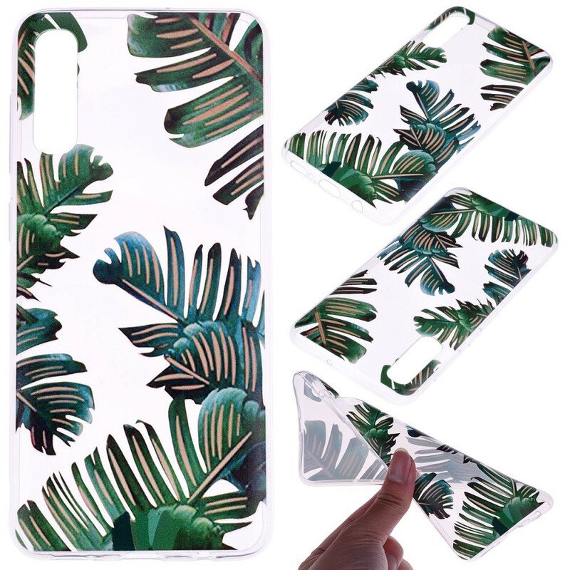 Case Samsung Galaxy A70 Saumattomat Vihreät Lehdet