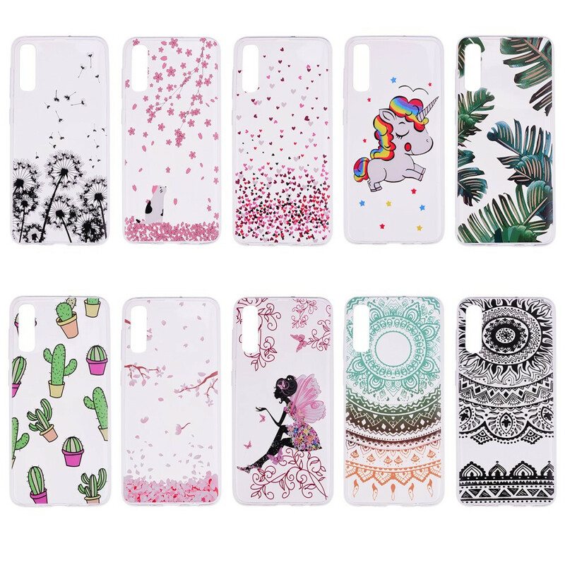 Case Samsung Galaxy A70 Saumattomat Vihreät Lehdet
