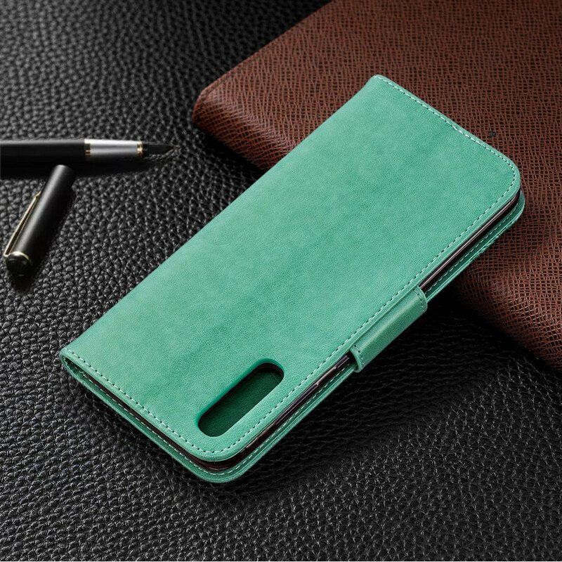Kotelot Samsung Galaxy A70 Perhosia Lennossa Lanyardin Kanssa