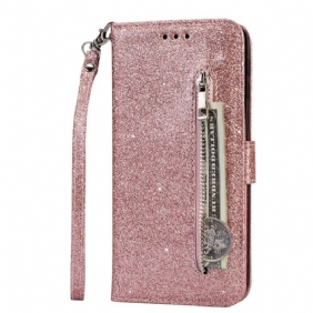 Kotelot Samsung Galaxy A70 Suojaketju Kuori Glitter Kukkaro Hihnalla