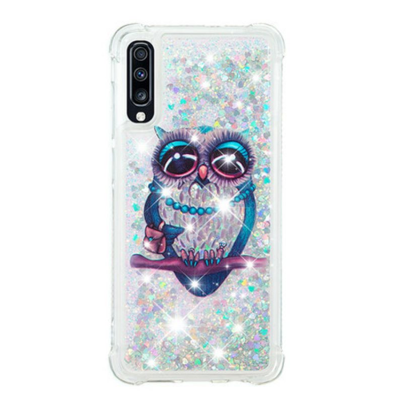 Kuori Samsung Galaxy A70 Neiti Owl Sequins