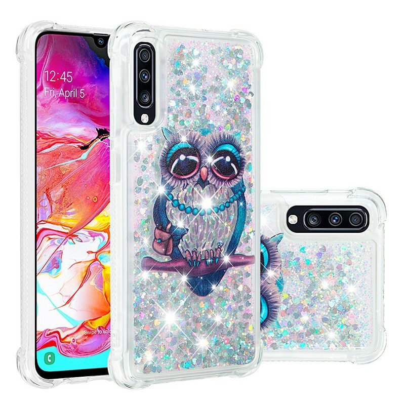 Kuori Samsung Galaxy A70 Neiti Owl Sequins