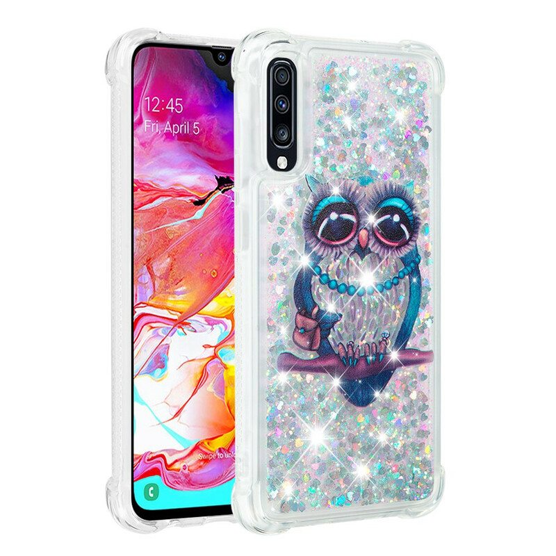 Kuori Samsung Galaxy A70 Neiti Owl Sequins