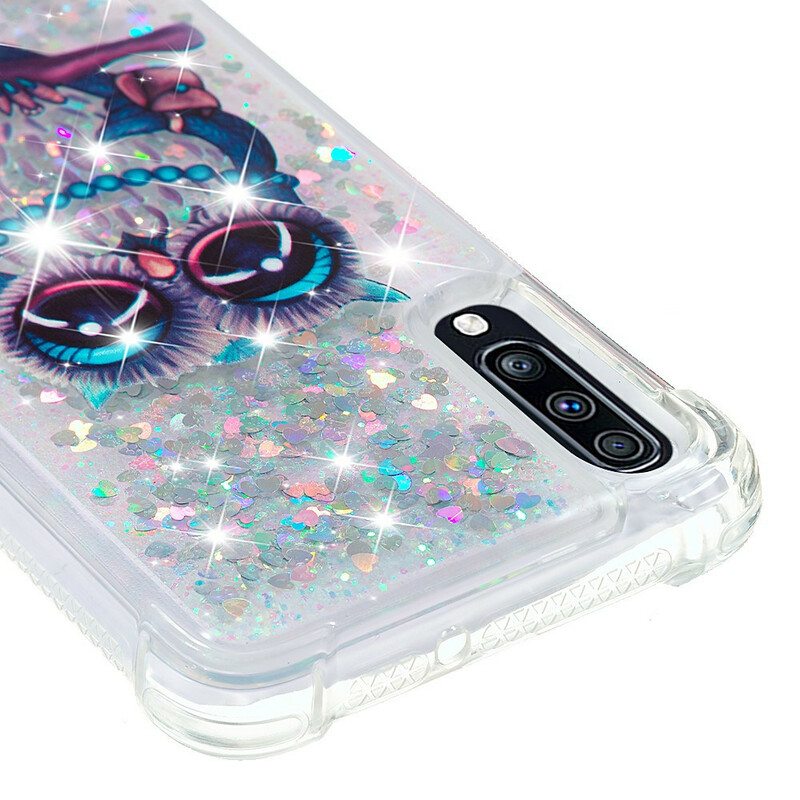Kuori Samsung Galaxy A70 Neiti Owl Sequins