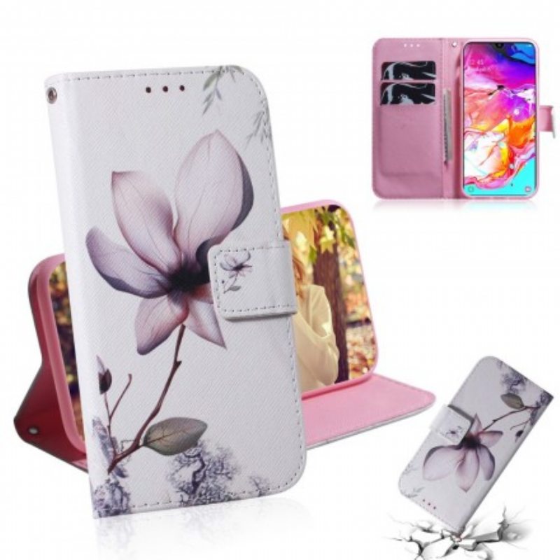 Nahkakotelo Samsung Galaxy A70 Flower Dusty Pink