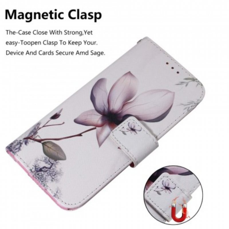 Nahkakotelo Samsung Galaxy A70 Flower Dusty Pink
