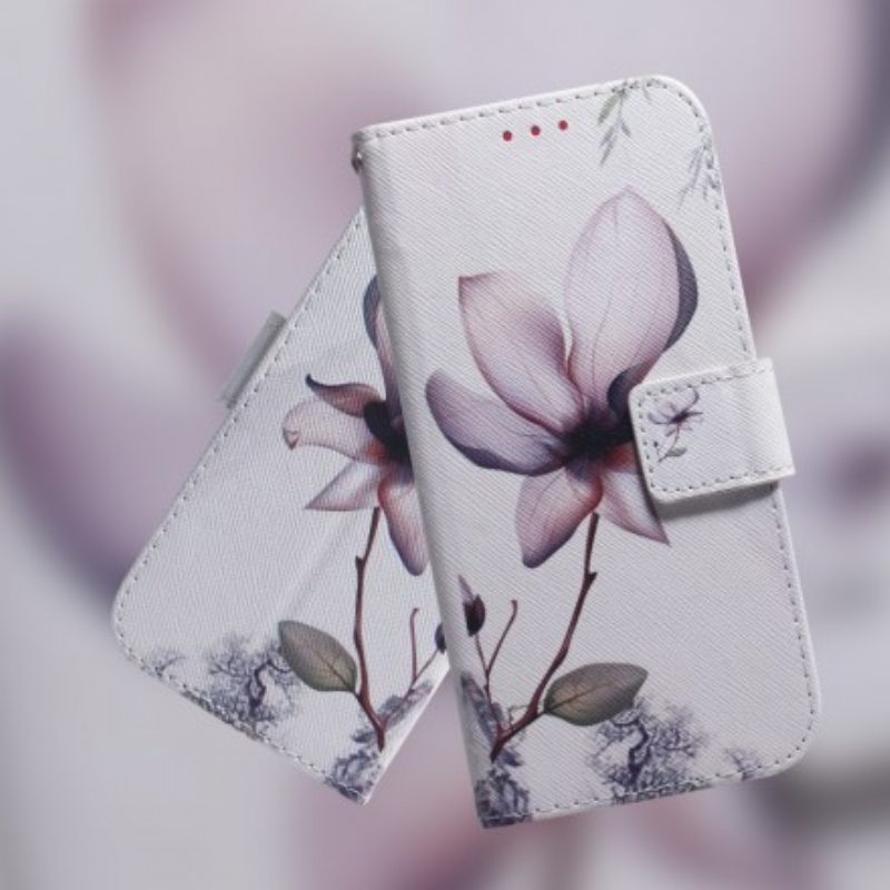 Nahkakotelo Samsung Galaxy A70 Flower Dusty Pink