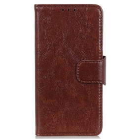 Flip Case Samsung Galaxy A03 Core Halkaistu Nappan Nahka