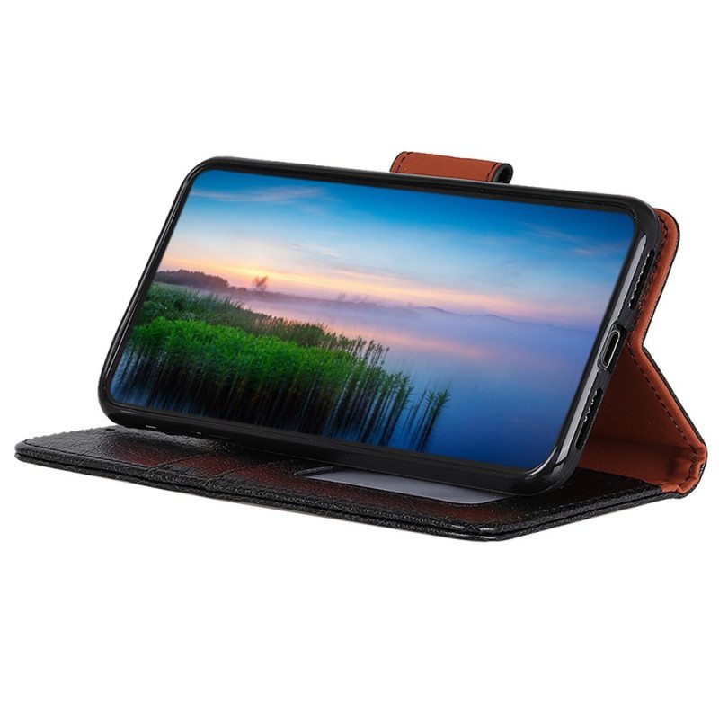 Flip Case Samsung Galaxy A03 Core Halkaistu Nappan Nahka
