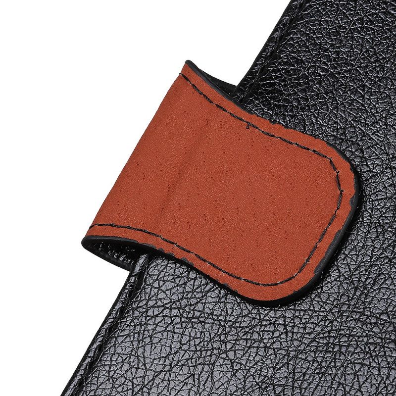 Flip Case Samsung Galaxy A03 Core Halkaistu Nappan Nahka