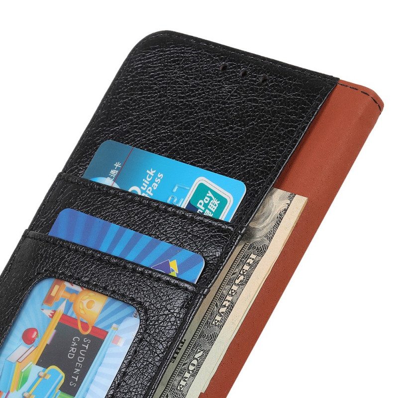 Flip Case Samsung Galaxy A03 Core Halkaistu Nappan Nahka