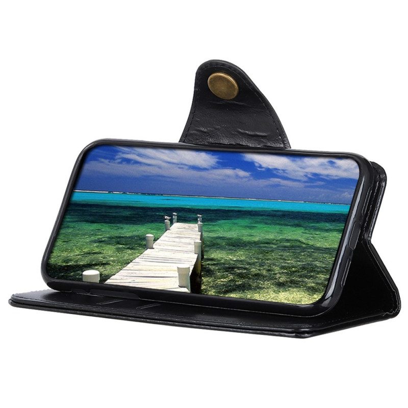 Flip Case Samsung Galaxy A03 Core Kiiltävä Keinonahkainen Nappi