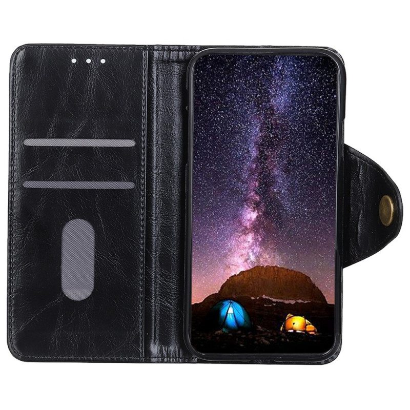 Flip Case Samsung Galaxy A03 Core Kiiltävä Keinonahkainen Nappi