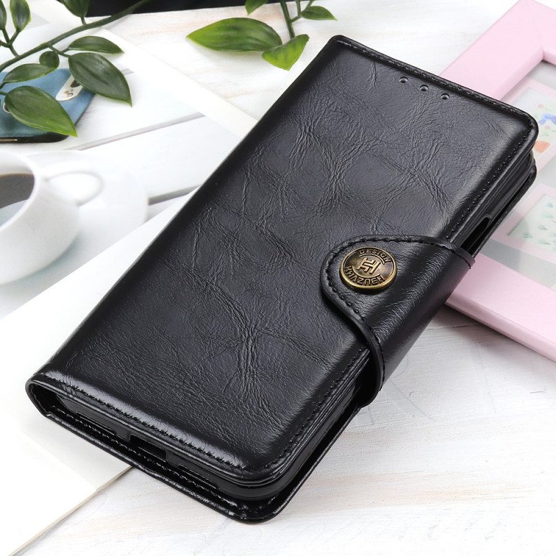 Flip Case Samsung Galaxy A03 Core Kiiltävä Keinonahkainen Nappi