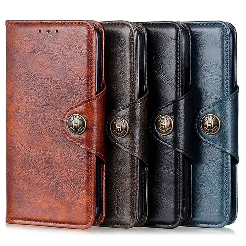 Flip Case Samsung Galaxy A03 Core Kiiltävä Keinonahkainen Nappi
