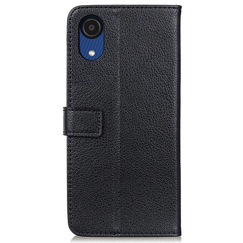 Kotelot Samsung Galaxy A03 Core Litsi Tekonahkaa