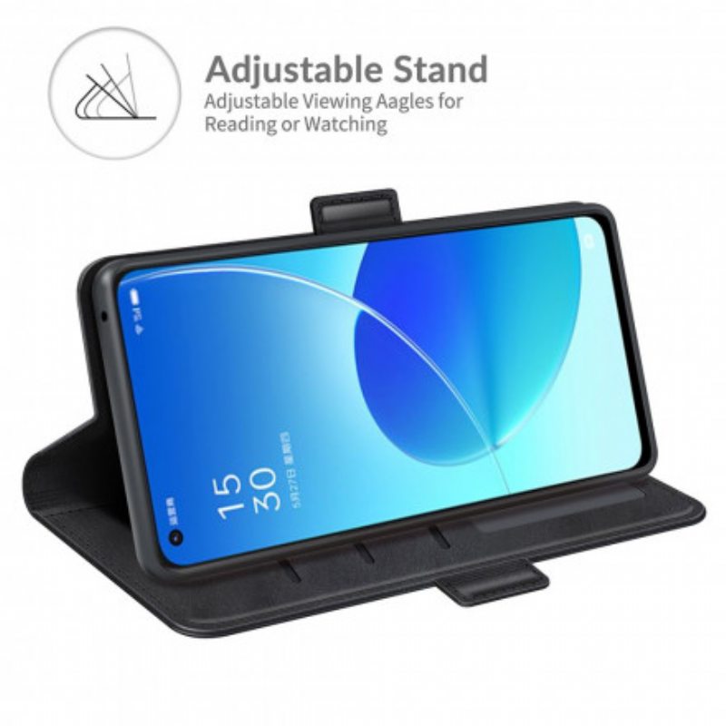Flip Case Oppo Reno 6 5G Kaksoissulkeminen