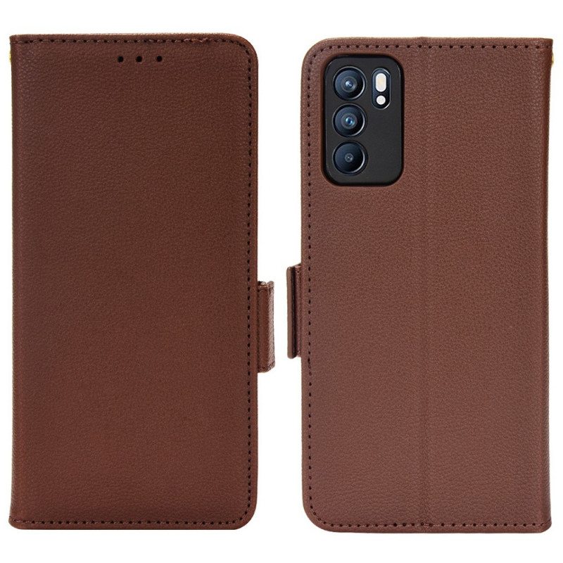 Kotelot Oppo Reno 6 5G Flap Double Uusia Värejä