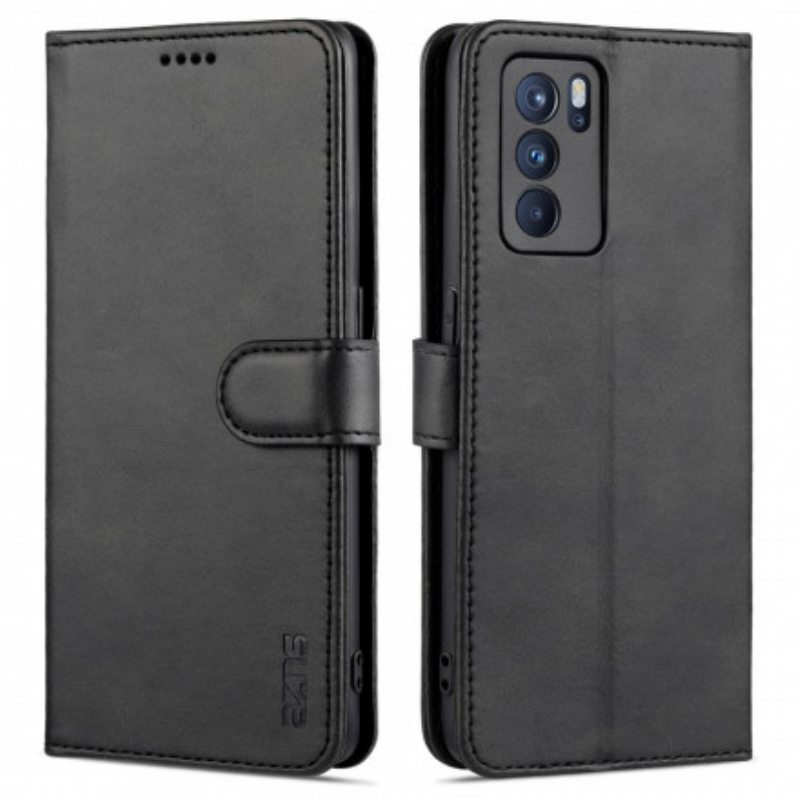 Nahkakotelo Oppo Reno 6 5G Azns-nahkaefekti