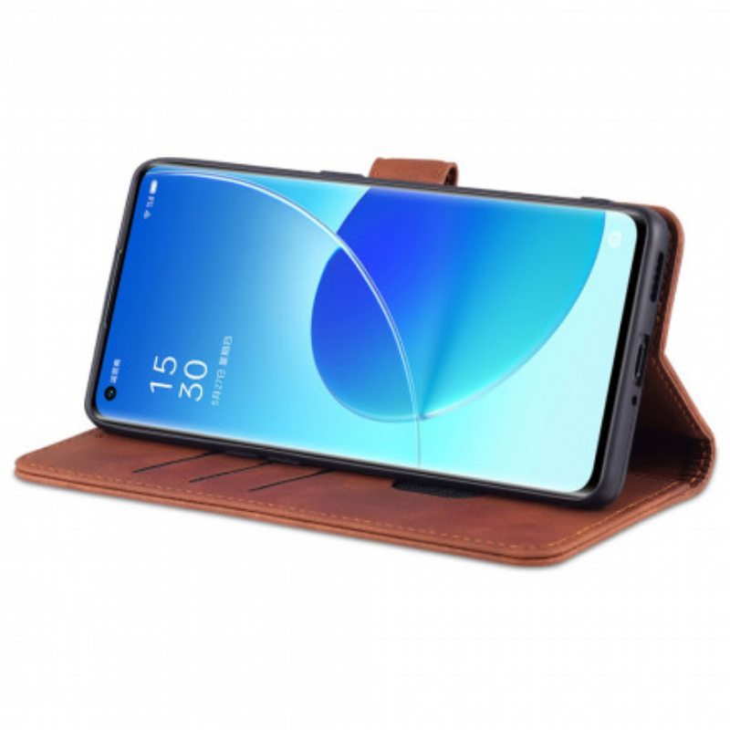 Nahkakotelo Oppo Reno 6 5G Azns-nahkaefekti