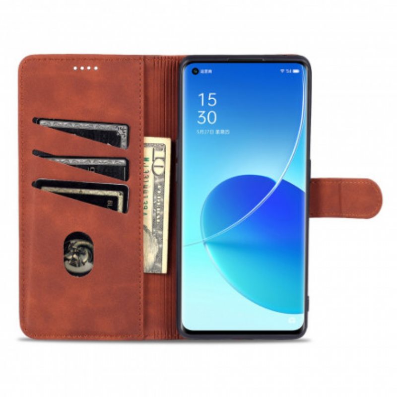 Nahkakotelo Oppo Reno 6 5G Azns-nahkaefekti