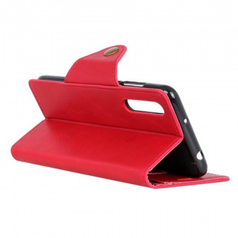Flip Case Samsung Galaxy A50 Keinonahkainen Vintage-painike