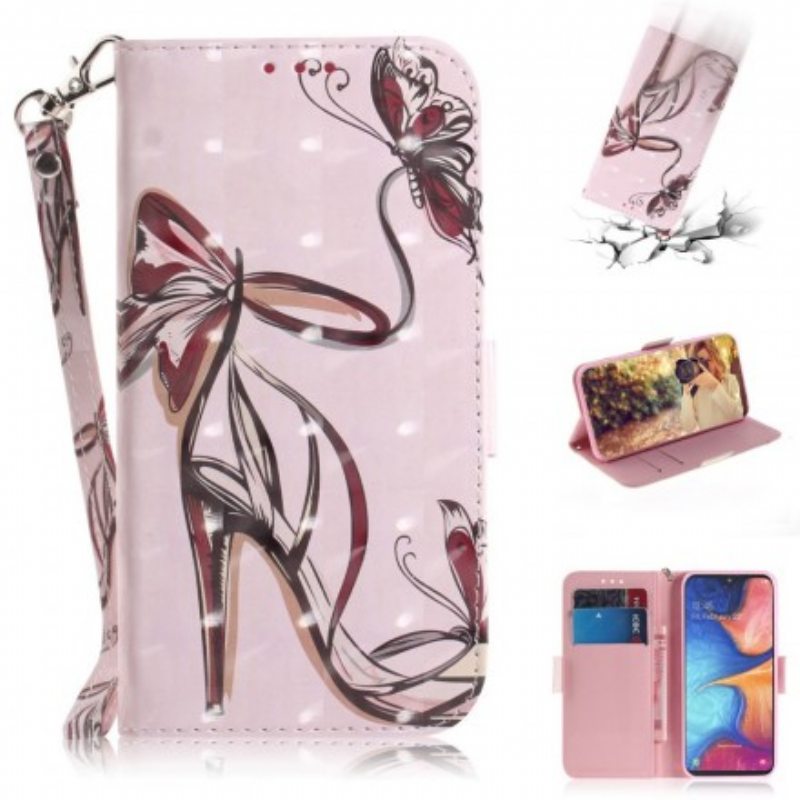 Flip Case Samsung Galaxy A20e Suojaketju Kuori Hihnallinen Pumppu