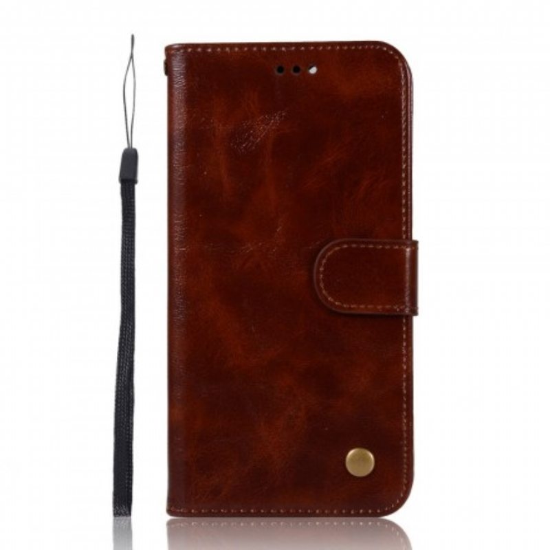 Kotelot Samsung Galaxy A20e Suojaketju Kuori Strappy Vintage-nahkaefekti