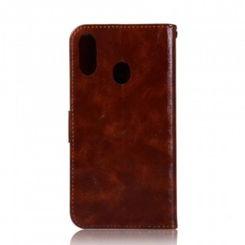 Kotelot Samsung Galaxy A20e Suojaketju Kuori Strappy Vintage-nahkaefekti