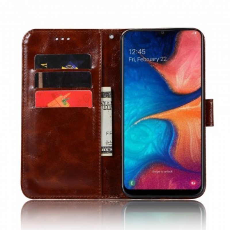Kotelot Samsung Galaxy A20e Suojaketju Kuori Strappy Vintage-nahkaefekti