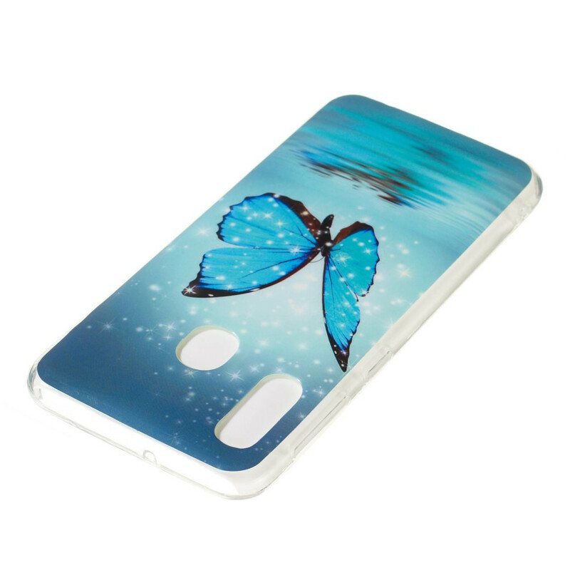 Kuori Samsung Galaxy A20e Fluoresoiva Sininen Perhonen