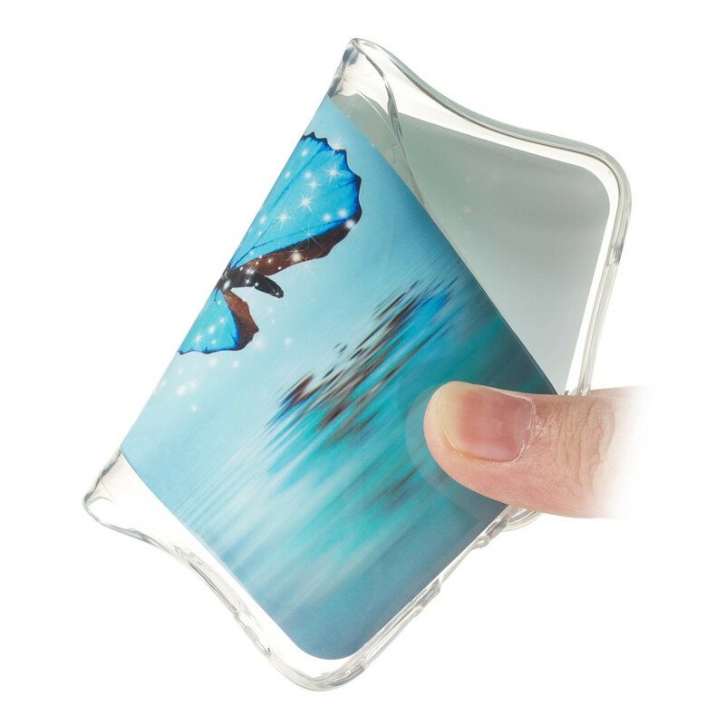 Kuori Samsung Galaxy A20e Fluoresoiva Sininen Perhonen