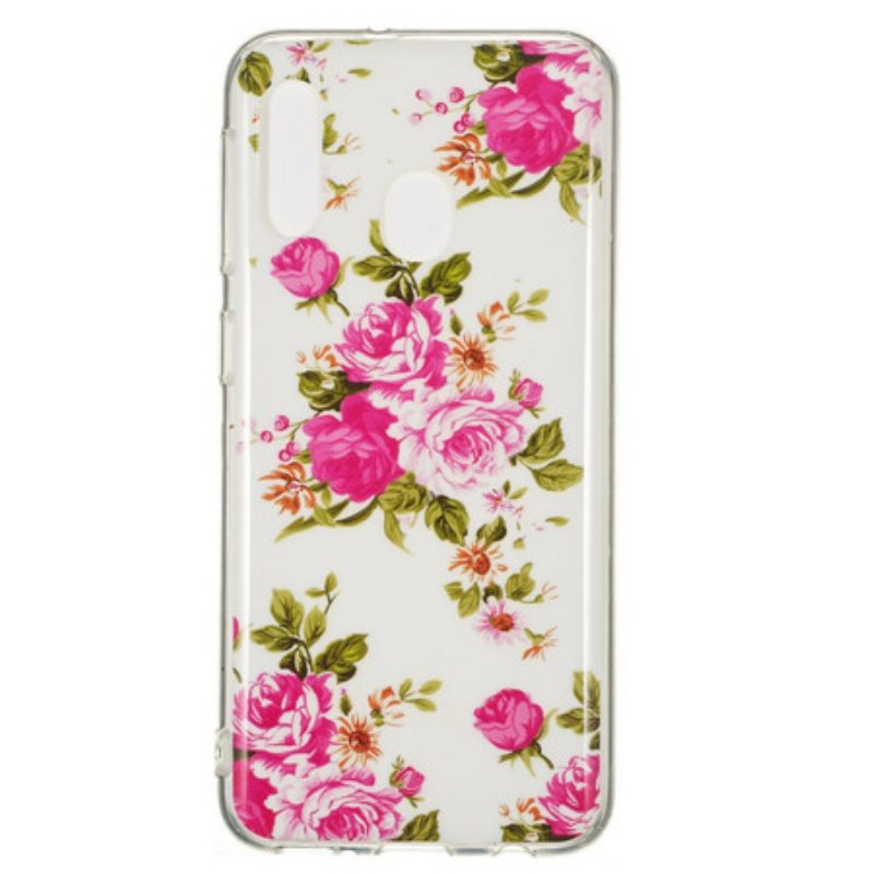 Kuori Samsung Galaxy A20e Fluoresoivat Liberty Flowers