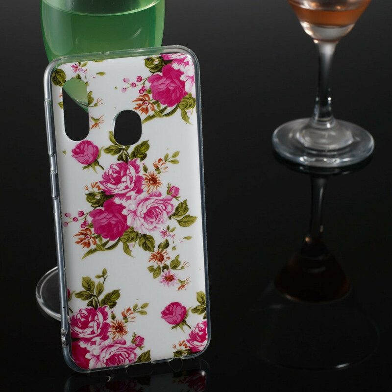 Kuori Samsung Galaxy A20e Fluoresoivat Liberty Flowers