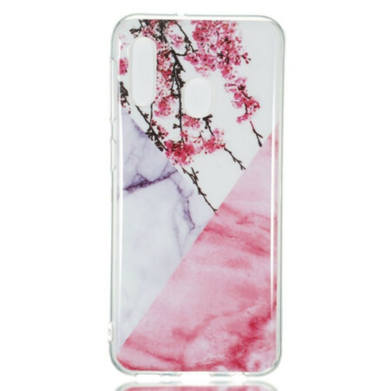 Kuori Samsung Galaxy A20e Marmoroitu Luumukukka