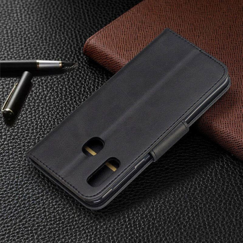 Nahkakotelo Samsung Galaxy A20e Kotelot Flip Sileä Läppä Viisto
