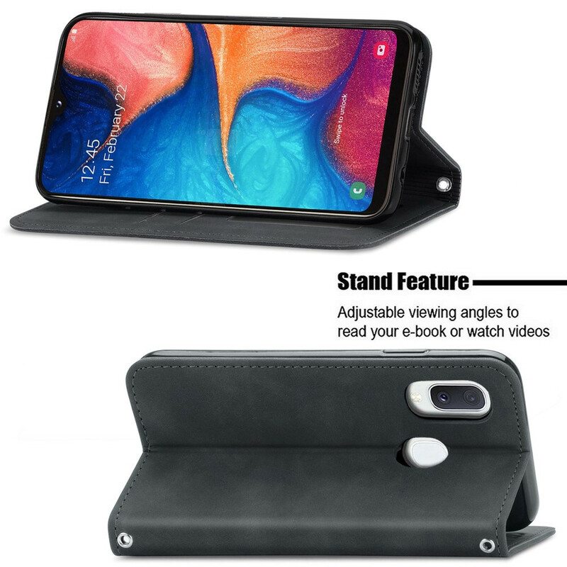 Puhelinkuoret Samsung Galaxy A20e Kotelot Flip Vintage Keinonahkaa