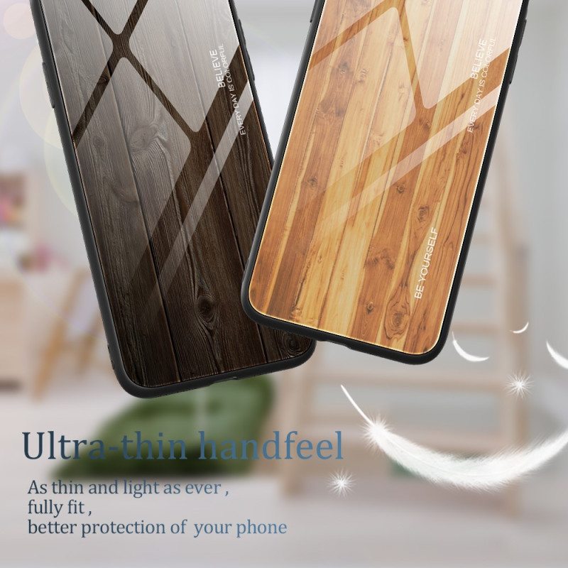 Kuori Poco X5 Pro 5G Wood Design Karkaistu Lasi