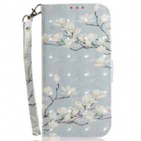 Kotelot OnePlus Nord 2T 5G Suojaketju Kuori Strappy Magnolia Flowers