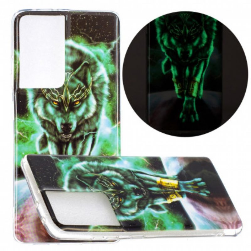 Case Samsung Galaxy S21 Ultra 5G Fluoresoiva Wolf-sarja