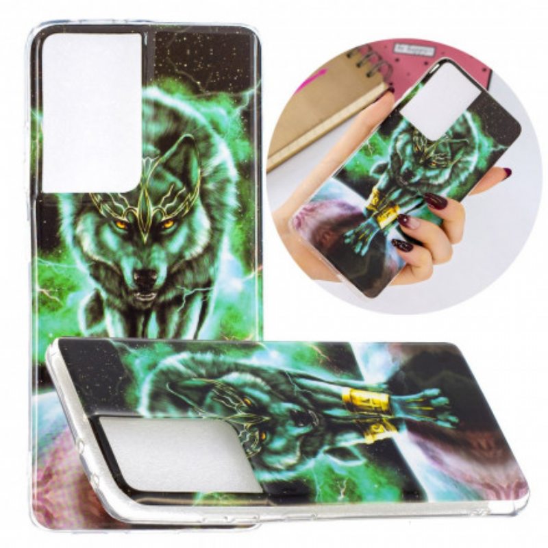 Case Samsung Galaxy S21 Ultra 5G Fluoresoiva Wolf-sarja